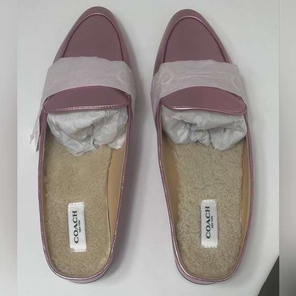 Coach Irene Shearling Metalic Pink Mules size 9 - Picture 2 of 12